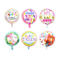 Ballon rond en aluminium de 18 pouces, Joyeux Anniversaire, nouveau modèle imprimé, ballon à hélium flottant, ballon lettre, décorations et fournitures pour fêtes