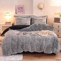 Luxe Imitation Fourrure De Vison 4PCS Ensemble De Literie Couette Housse De Couette Moelleux Coloré En Peluche Couvre-Lit Drap Plat Ensemble De Lit pour L'hiver