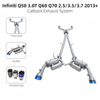 Sistem Knalpot Catback OEM untuk Infiniti Q50 3.0T Q60 Q70 2.5/3.5/3.7 2013+ Pipa Knalpot Sport Muffler Peningkat Tenaga