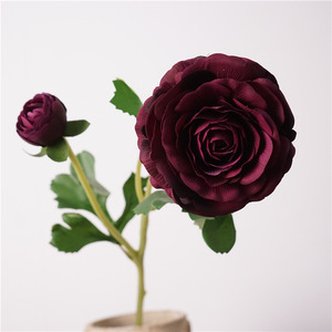 Flores artificiales Ranunculus nueva tendencia boda y hogar decorativo toque real flores Ranunculus 3 cabezas toque real <span class=keywords><strong>Camelia</strong></span> - Product Image 3