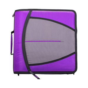 BSCI 3 pouces anneaux fermeture éclair classeur 400 pages capacité amovible bandoulière 5 onglets fichier extensible échantillon gratuit en polyester - Product Image 1