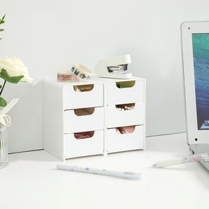 <strong>Fashion</strong> <strong>Drawer</strong> Simple Three-layer Jewelry Storage Box White <strong>Plastic</strong> Cosmetics Desktop Storage Organizer Box - Product Image 3