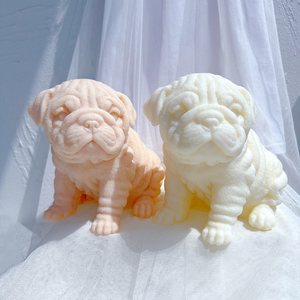 Moule à bougie en silicone pour bougies en cire de soja, motif chiot bouledogue, pour les amoureux des chiens, décoration d'intérieur - Product Image 4