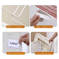 Boîte de rangement pliable beige moderne en tissu coton-lin, très résistante, capacité supérieure à 27 L, bacs pliables, panier de rangement fonctionnel