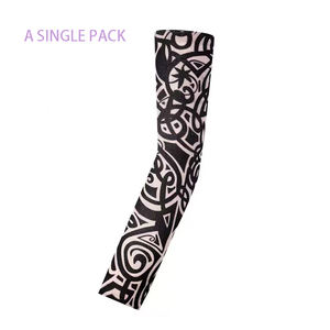 Manchon de <span class=keywords><strong>bras</strong></span> unisexe en nylon, sans couture, imprimé par transfert thermique, motif floral, long, pour cyclisme en extérieur et protection solaire, vente en gros, modèle quatre - Product Image 5