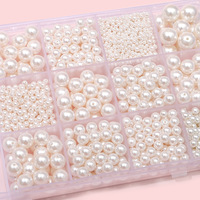 Perles en verre imitation perle, matériaux DIY faits à la main, petits accessoires pour bracelets et colliers, perles rondes à demi-trou, perles en vrac