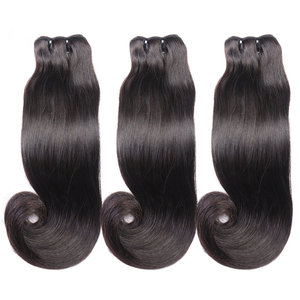 Extensions <span class=keywords><strong>de</strong></span> cheveux humains brésiliens bouclés doublement tirés, personnalisées en gros, type Fumi Pixie <span class=keywords><strong>Rose</strong></span>, tissage à la machine, couleur noir naturel - Product Image 5