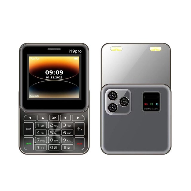 I19 Pro Square Slide Button Mini Mobile Phone 2.4inch Dual SIM 2G GSM Camera FM MP3 Unlocked Button Feature Cell Phone