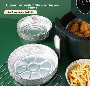 6 Zoll Runde Aluminium-Einweg-Pizzapfanne Lebensmittelgeeignetes Tablett mit PP-Kunststoffdeckel - Product Image 4