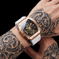 Montre squelette automatique mécanique ONOLA 3828 pour homme, montre-bracelet tendance, résistante à l'eau