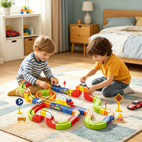 150 piezas YS TOYS Tren Magnético Flexible con Batería de Litio, Juguete de Plástico ABS para Ensamblar, Cubo de Riel de Tren, Edades 2+