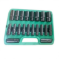 Juego Profesional de 20 Llaves de Impacto Extra Profundas de 78 mm, Acero al Carbono con Acabado Resistente a la Corrosión para Reparaciones Automotrices de Alta Resistencia