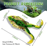Leurre de surface bionique grenouille à double hélice, anti-herbe, corps creux en silicone, sans hameçons, pour la pêche au bar et au poisson-serpent