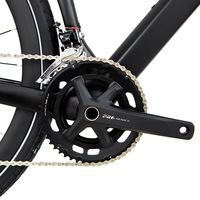 Vélo de route en fibre de carbone à module élevé TWITTER Gravel X 25 ans d'expérience, 24 vitesses, freins à disque hydrauliques, roues en alliage, suspension avant