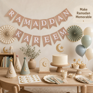 Kit per Festa del Ramadan per Bambini, Striscioni e Bandierine in Lino per Decorazioni Islamiche, Ideali per Camere dei Bambini e Baby Shower - Product Image 4