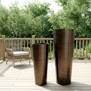 Jarrones de suelo decorativos grandes de lujo H maceta de bronce de <span class=keywords><strong>1</strong></span> <span class=keywords><strong>metro</strong></span>/maceta de flores de jardín de acero inoxidable - Product Image 1