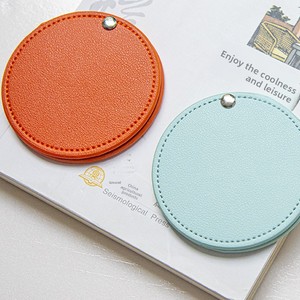 PU Round Pocket Makeup Mirror Multi-Color Simple Portable Creative Touch-Up <strong>Mini</strong> Handheld Ins-Style <strong>Dressing</strong> <strong>Table</strong> - Product Image 3