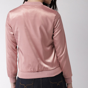 Gros femmes manteau couleur uni col rond uniforme de baseball <span class=keywords><strong>veste</strong></span> de sport <span class=keywords><strong>femme</strong></span> - Product Image 4