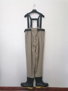 <span class=keywords><strong>Cuissardes</strong></span> de pêche à la mouche en nylon <span class=keywords><strong>Beige</strong></span> marron <span class=keywords><strong>Bottes</strong></span> de chasse imperméables Pêcheurs - Product Image 3