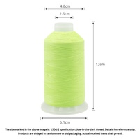 Fil Lumineux Polyester 150D 100g pour Broderie Informatique et Couture de Chapeaux, Vert Fluorescent Bleu