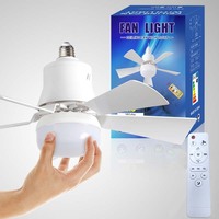 Ventilateur de plafond E27 avec pales amovibles, mini lampe ventilateur encastrée, nouvelle arrivée, vente chaude