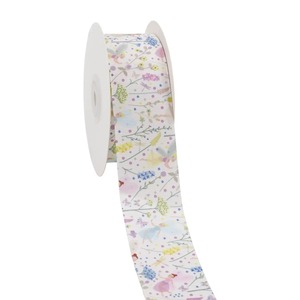 Custom Recycled Polyester/Cotton Satin Ribbons 1-1/2 in Solid Color Pink <b>Red</b> <b>Glitter</b> Printed Gift Packaging Woven Single Face - Product Image 2