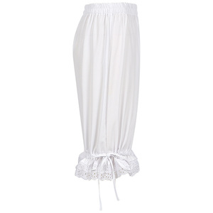 Jupon de sécurité pour <span class=keywords><strong>femme</strong></span>, style Lolita, médiéval, Renaissance, vintage, avec volants, ourlet en dentelle, nœud, coupe lanterne, forme citrouille, court, élastique et bouffant - Product Image 3