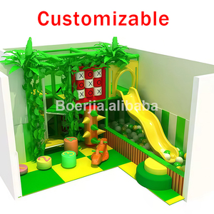 Equipo de Juegos Infantiles para Interiores con Recubrimiento de PVC, con Túnel Suave para Gatear y Temática de Jungla para Parques de Juegos Interiores - Product Image 4