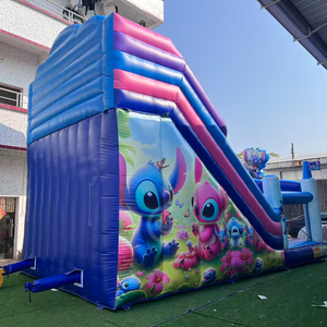 Gonfiabile per Bambini Lilo e Stitch con Scivolo d'Acqua, Combo Gonfiabile con Trampolino e Scivolo - Product Image 6