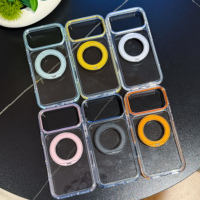 Coque transparente en PC avec cadre souple en TPU à double injection pour iPhone 18 Pro, support rotatif à 360 degrés, cadre métallique anti-chute