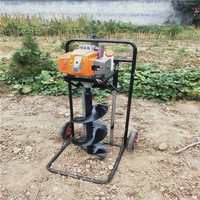 Perceuse à terre professionnelle à essence, type à poussée manuelle, tarière pour la plantation d'arbres, machines de terrassement, tarière à terre avec roue