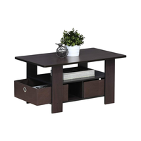 Table basse de style européen avec tiroirs et rangement à trois couches pour le salon