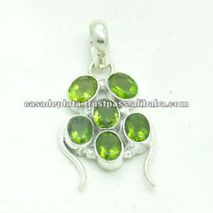 Colgante de Plata de Ley 925 con Piedra Preciosa de Peridoto Verde de Forma Ovalada, Colgante Clásico y Moderno para Regalo, Compromiso y Fiesta - Product Image 2