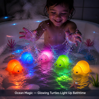 Juguete Cápsula Sorpresa: Tortuga Flotante Luminosa de PVC con Sensor de Agua y LED para Máquinas Expendedoras y Cajas Sorpresa