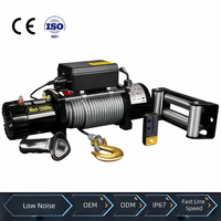 Treuil de voiture 4x4 robuste avec moteur en cuivre pur 12V 24V DC, revêtement antirouille, étanche IP67, freinage à coupure de courant pour récupération tout-terrain