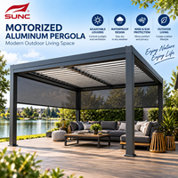 Pergola à lames orientables en aluminium sur mesure, toit à lames réglables, imperméable, résistant au vent, avec ombrage latéral en option pour l'extérieur