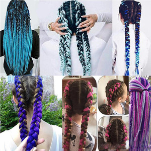 24inch bện phần mở rộng tóc <span class=keywords><strong>Jumbo</strong></span> Bím Tóc Ombre tổng hợp tóc bán buôn tóc nước nóng hộp bện - Product Image 4