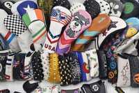 Housses de tête de club de golf en cuir premium avec broderie personnalisée pour Driver, Fairway, Hybride et Putter, Prix usine