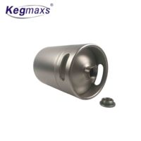Mini fût à bière Kegmaxs 5L en acier inoxydable, type Cornelius, pour bière, café, liquides, avec système Ball Lock et bac de récupération des gouttes