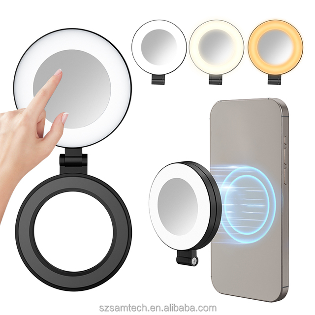 Magnetic Selfie Light LED Fill Light LED Selfie Ring Light Included Sticky Ring for Phones for Photography/TikTok/Video