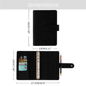 Yihe mới 19 Màu Saffiano Epi da Bạc Nhẫn <span class=keywords><strong>A6</strong></span> tổ chức ngân sách kế hoạch chất kết dính với tiền mặt Phong Bì có sẵn - Product Image 4