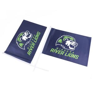 Promotional Customized <b>Mini</b> <b>Hand</b>-pulled Waving Flags Manufacturer 20*30cm with Digital Printing Logo Polyester Wood Flagpole - Product Image 2