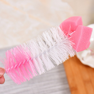 Nylon <b>Sponge</b> Cup Brush 2-Piece Set Long <b>Handle</b> For Cleaning Cups And Bottles - Product Image 4
