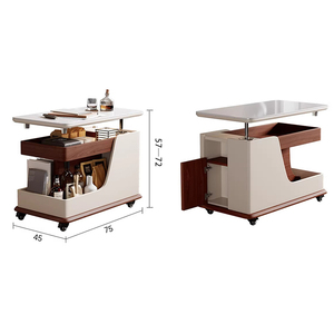 NKAHS Lifting Sintered Stone Side <b>Table</b> Movable Sofa End <b>Table</b> <b>Bedside</b> Cabinet Luxury Rolling Storage Rack - Product Image 5