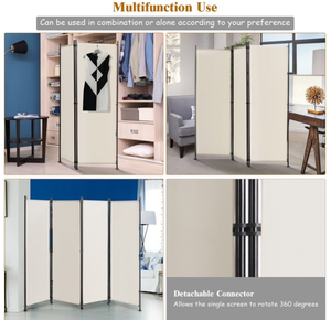 Pantalla wSteel para decoración, sombrilla impermeable, divisor de habitación de 4 paneles, pantalla plegable de privacidad - Product Image 6
