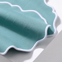 Sets de table en coton festonné, couleurs pastel, lavables en machine, décoration de table, usage domestique, style simple, faits à la main