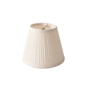Cream White Vertical Pleated Fabric Clip-on Lampshade Conical Replacement Lamp Shade for Chandelier Wall <b>Sconce</b> Indoor Home - Product Image 1