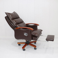 Chaise de bureau de direction en cuir de vachette, ergonomique, de luxe, moderne, pivotante, réglable en hauteur, personnalisable