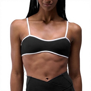 Sujetador Deportivo para Mujer, Cuello Redondo, Color Negro Sólido, Transpirable, Soporte Medio, Ropa Deportiva Activa para Fitness - Product Image 3