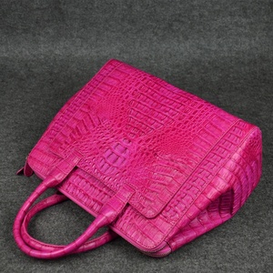 Borsa tote in coccodrillo <span class=keywords><strong>rosa</strong></span> caldo per le donne borse quotidiane in pelle con cinturino lungo di marca esotiche in pelle da ufficio borse da donna personalizzate - Product Image 3